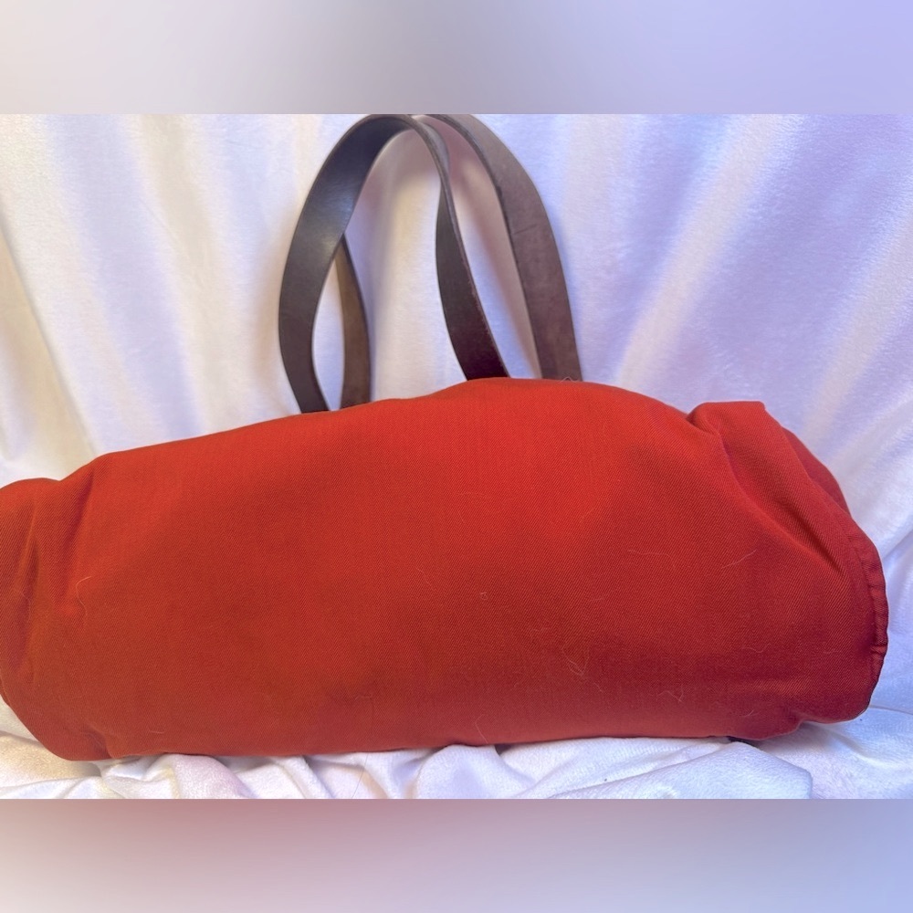 Hermès Herbag Cabas PM Reversible Orange Red Canvas Tote Authentic Hermès - Picture 7 of 16